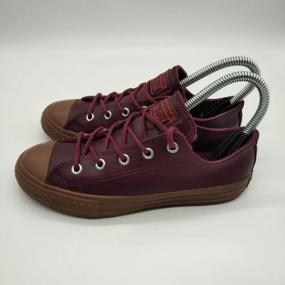 Converse Chuck Taylor All Star Low Ox Red Sangria Gum Sneakers Youth‎ Size 2